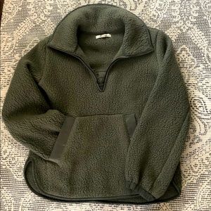Madewell Polartec Olive Green Half Zip Fleece XS